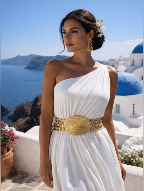 Vintage Handmade Greece Gold Woven Statement Belt main image 13